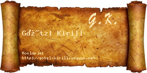 Götzl Kirill névjegykártya